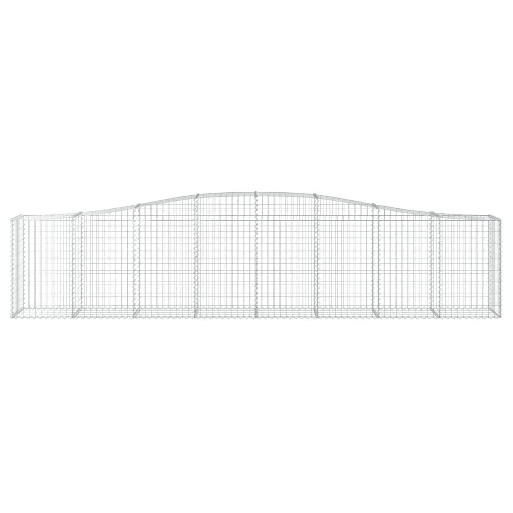 vidaXL Gabion Basket Arched Gabion Basket Planter for Flower Galvanized Iron-4