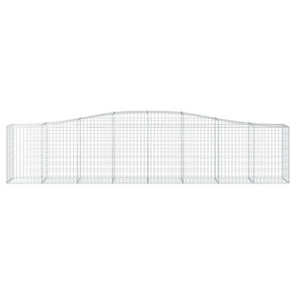 vidaXL Gabion Basket Arched Gabion Basket Planter for Flower Galvanized Iron-4