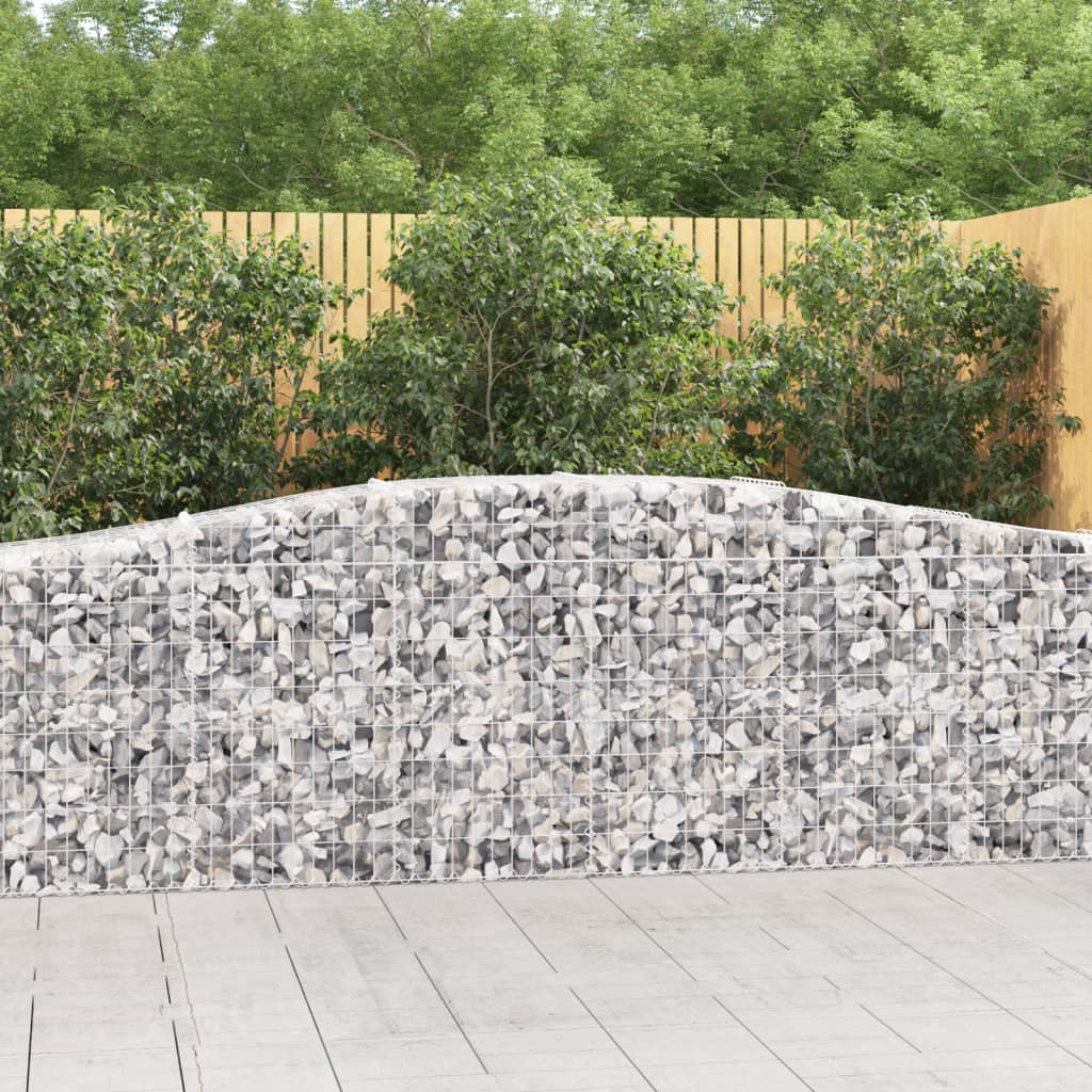 vidaXL Gabion Basket Arched Gabion Basket Planter for Flower Galvanized Iron-2