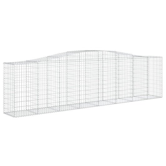 vidaXL Gabion Basket Arched Gabion Basket Planter for Flower Galvanized Iron-0