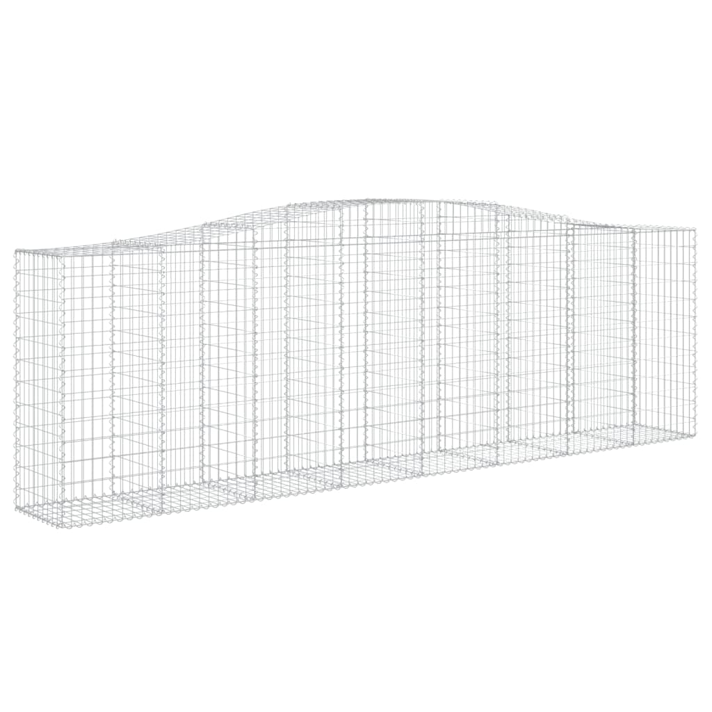 vidaXL Gabion Basket Arched Gabion Basket Planter for Flower Galvanized Iron-0