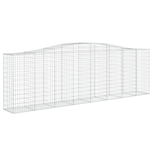 vidaXL Gabion Basket Arched Gabion Basket Planter for Flower Galvanized Iron-0