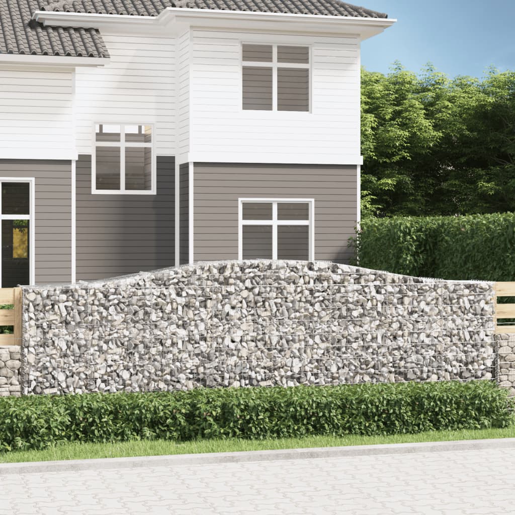 vidaXL Gabion Basket Arched Gabion Basket Planter for Flower Galvanized Iron-2