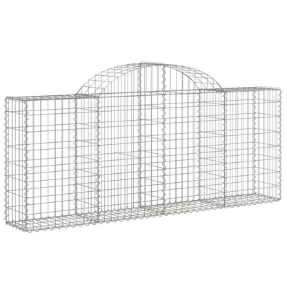 vidaXL Arched Gabion Baskets 8 pcs 78.7"x11.8"x31.5"/39.4" Galvanized Iron-0