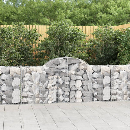vidaXL Arched Gabion Baskets 8 pcs 78.7"x11.8"x31.5"/39.4" Galvanized Iron-2