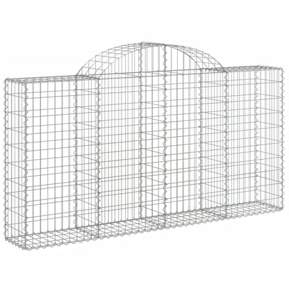 vidaXL Arched Gabion Baskets 7 pcs 78.7"x11.8"x39.4"/47.2" Galvanized Iron-0