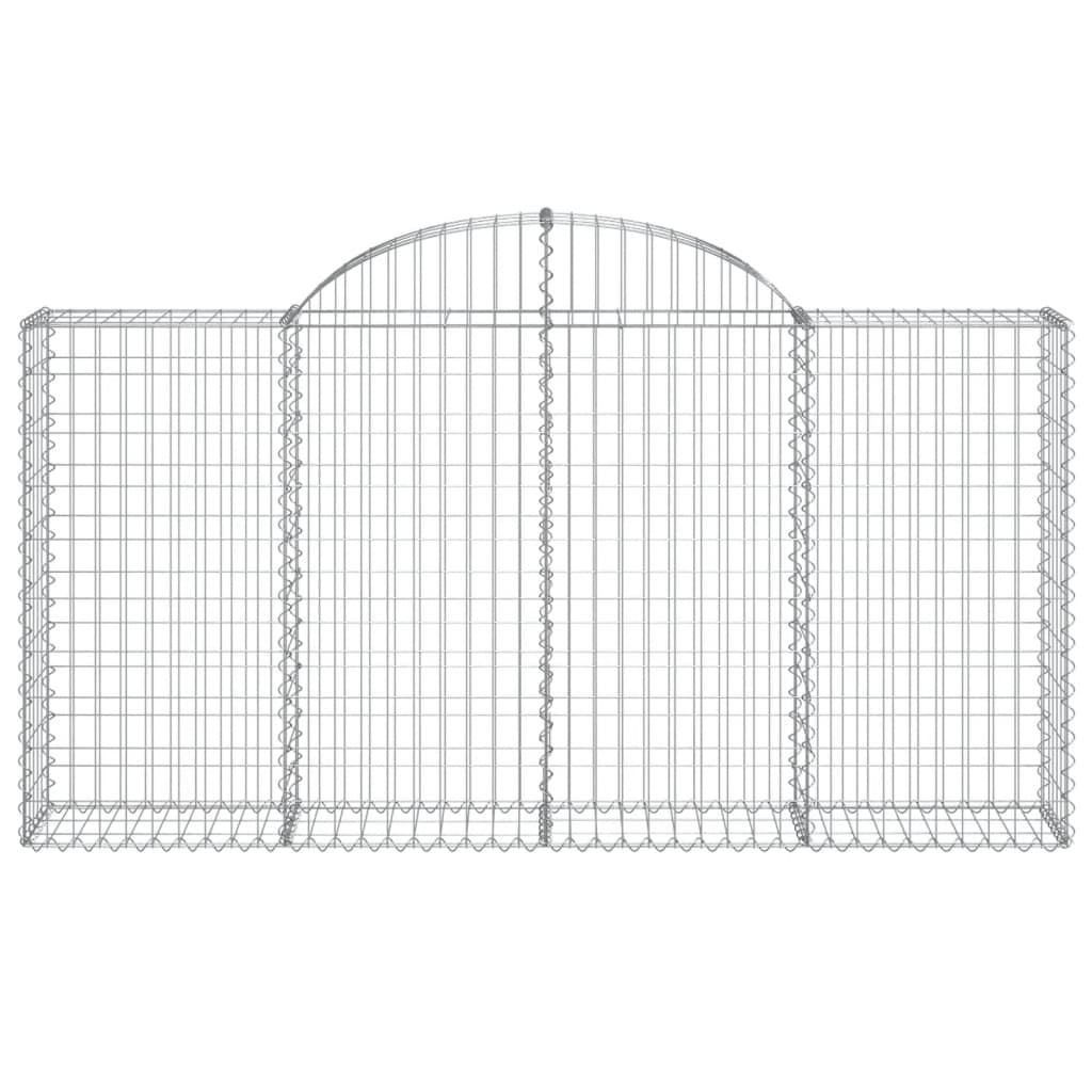 vidaXL Arched Gabion Baskets 7 pcs 78.7"x11.8"x39.4"/47.2" Galvanized Iron-4
