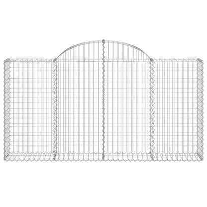 vidaXL Arched Gabion Baskets 7 pcs 78.7"x11.8"x39.4"/47.2" Galvanized Iron-4