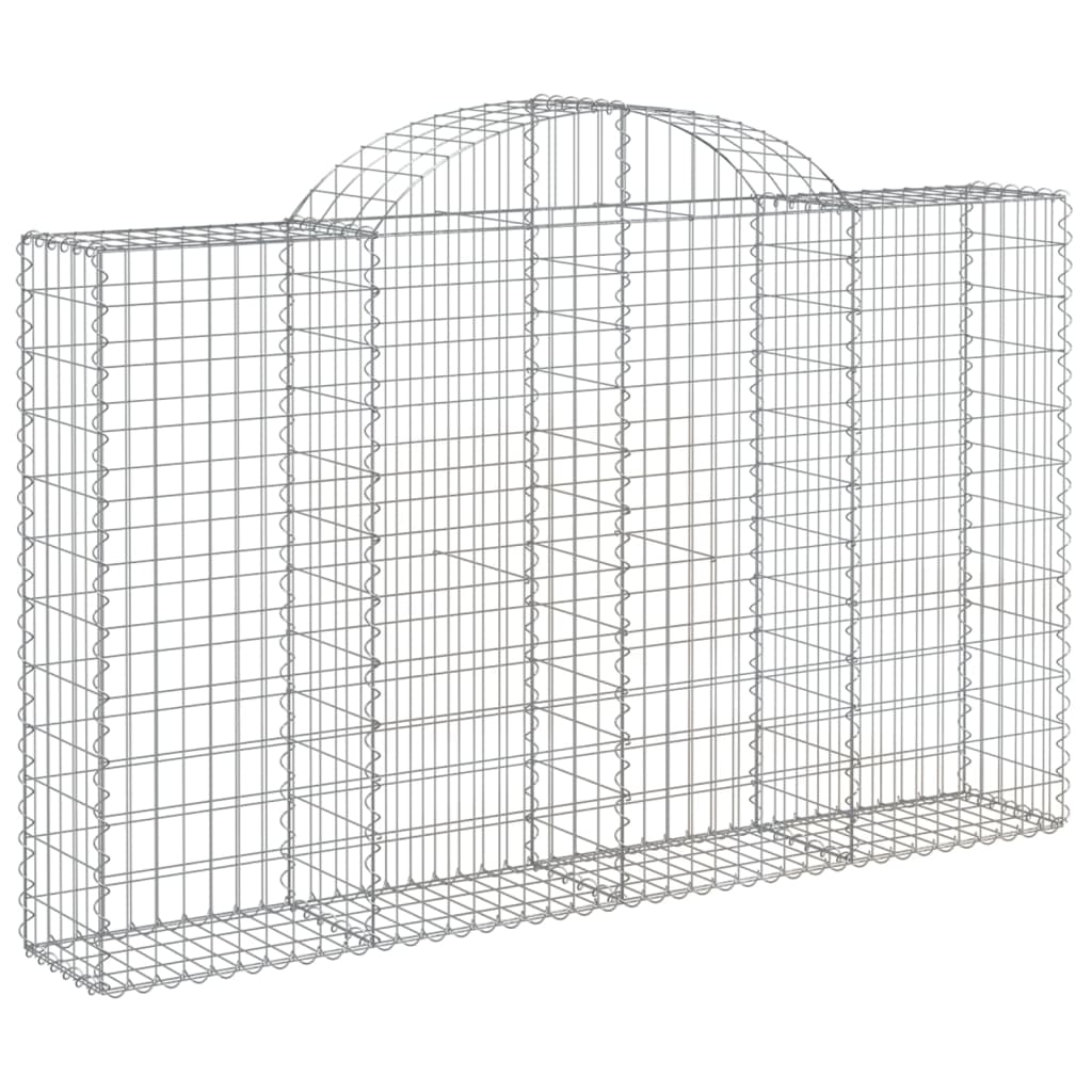 vidaXL Arched Gabion Baskets 5 pcs 78.7"x11.8"x47.2"/55.1" Galvanized Iron-0