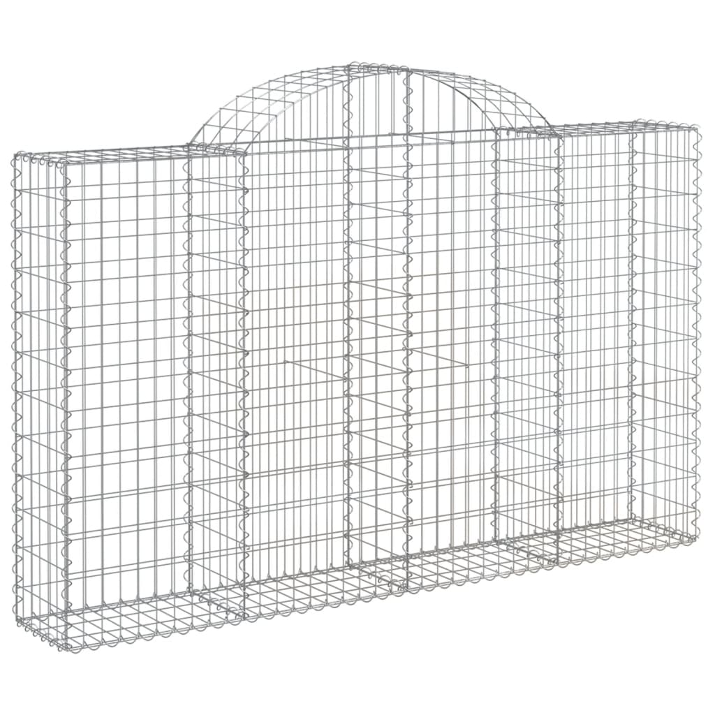 vidaXL Arched Gabion Baskets 6 pcs 78.7"x11.8"x47.2"/55.1" Galvanized Iron-0