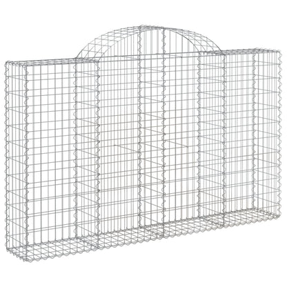 vidaXL Arched Gabion Baskets 6 pcs 78.7"x11.8"x47.2"/55.1" Galvanized Iron-0