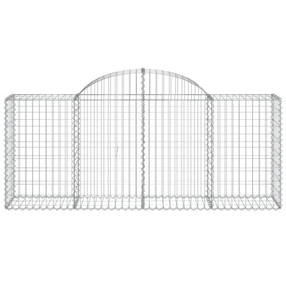 vidaXL Arched Gabion Baskets 7 pcs 78.7"x19.7"x31.5"/39.4" Galvanized Iron-4
