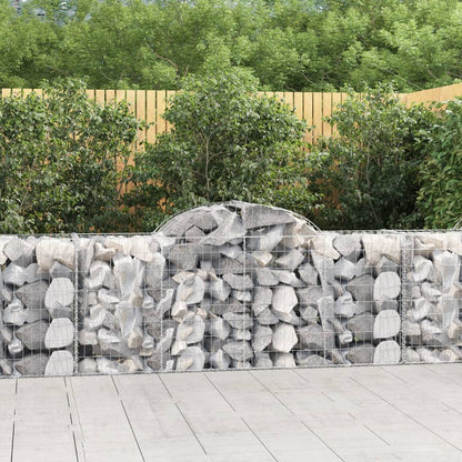 vidaXL Arched Gabion Baskets 7 pcs 78.7"x19.7"x31.5"/39.4" Galvanized Iron-2