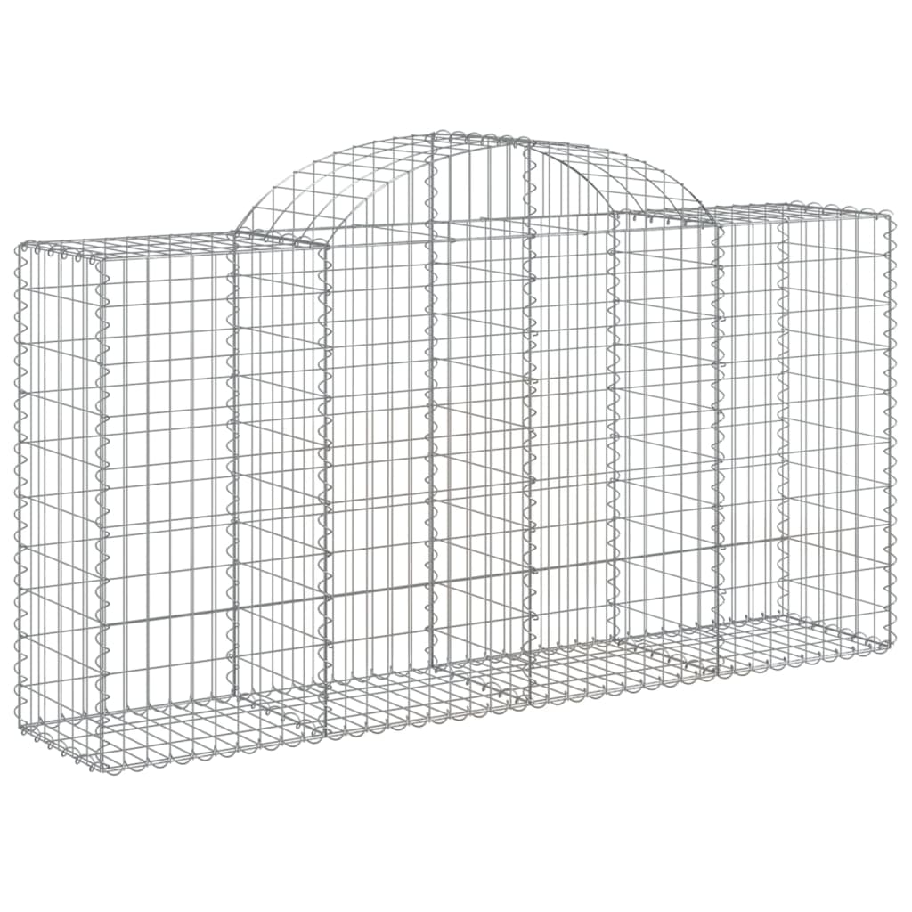 vidaXL Arched Gabion Baskets 5 pcs 78.7"x19.7"x39.4"/47.2" Galvanized Iron-0
