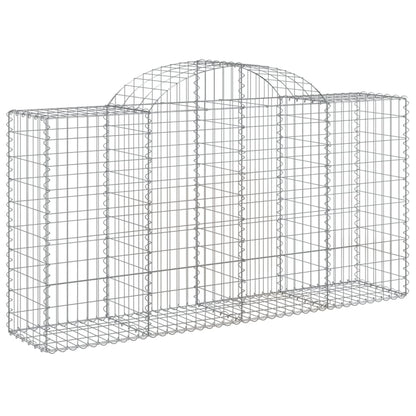 vidaXL Arched Gabion Baskets 5 pcs 78.7"x19.7"x39.4"/47.2" Galvanized Iron-0