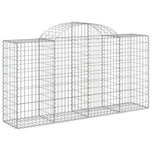 vidaXL Arched Gabion Baskets 5 pcs 78.7"x19.7"x39.4"/47.2" Galvanized Iron-0