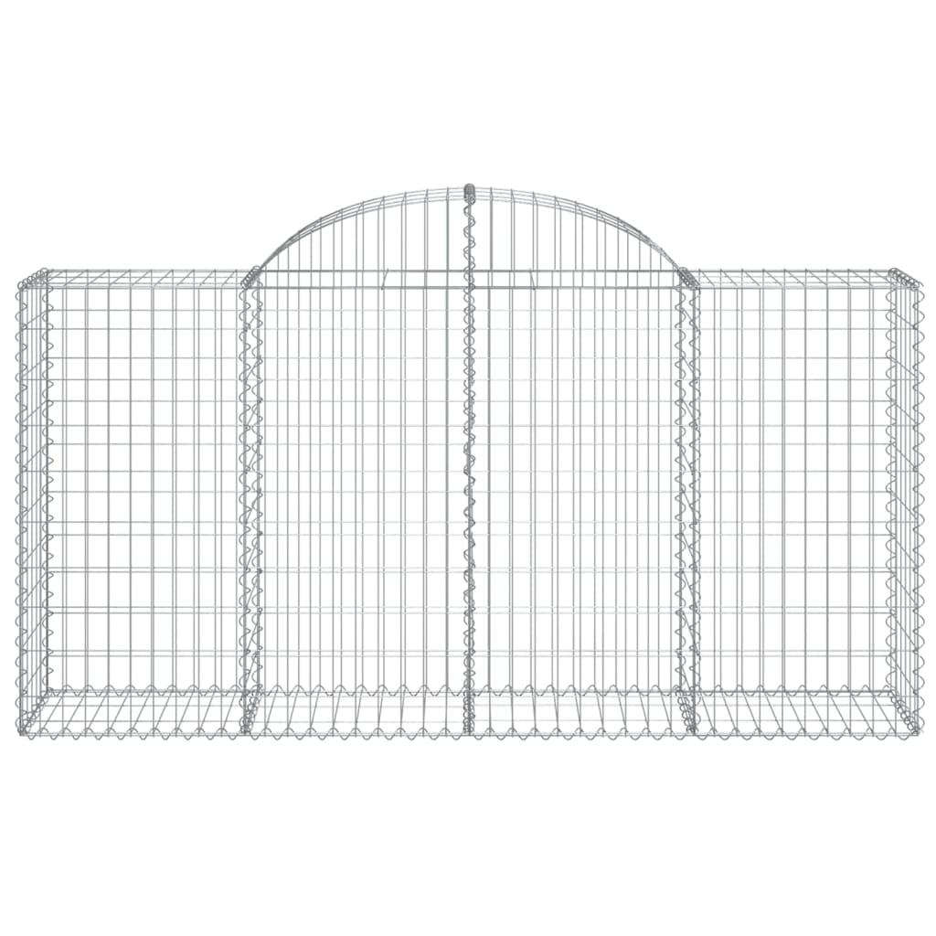 vidaXL Arched Gabion Baskets 8 pcs 78.7"x19.7"x39.4"/47.2" Galvanized Iron-4
