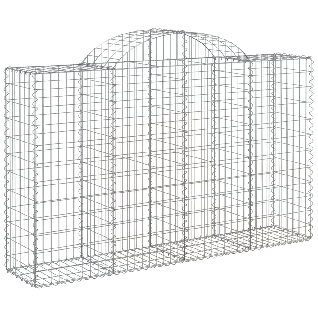 vidaXL Arched Gabion Baskets 8 pcs 78.7"x19.7"x47.2"/55.1" Galvanized Iron-0