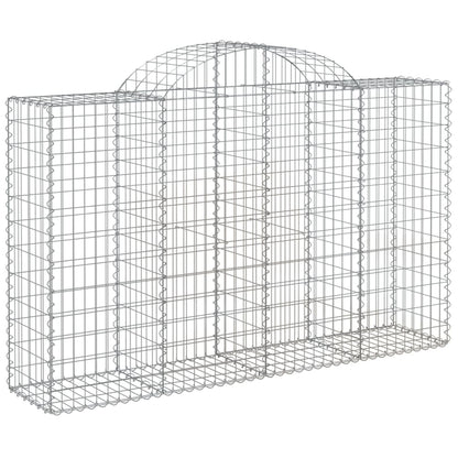 vidaXL Arched Gabion Baskets 8 pcs 78.7"x19.7"x47.2"/55.1" Galvanized Iron-0