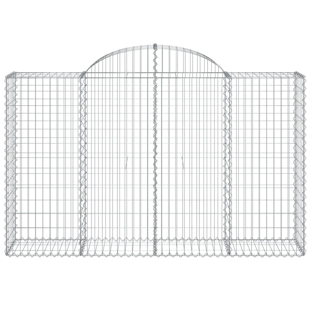 vidaXL Arched Gabion Baskets 8 pcs 78.7"x19.7"x47.2"/55.1" Galvanized Iron-4