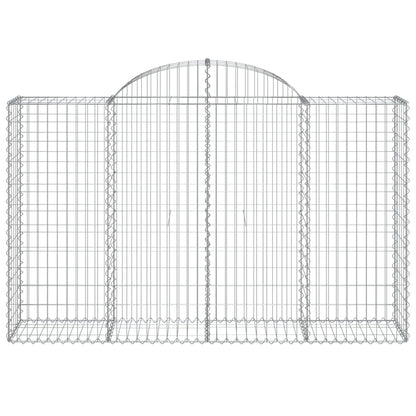 vidaXL Arched Gabion Baskets 8 pcs 78.7"x19.7"x47.2"/55.1" Galvanized Iron-4