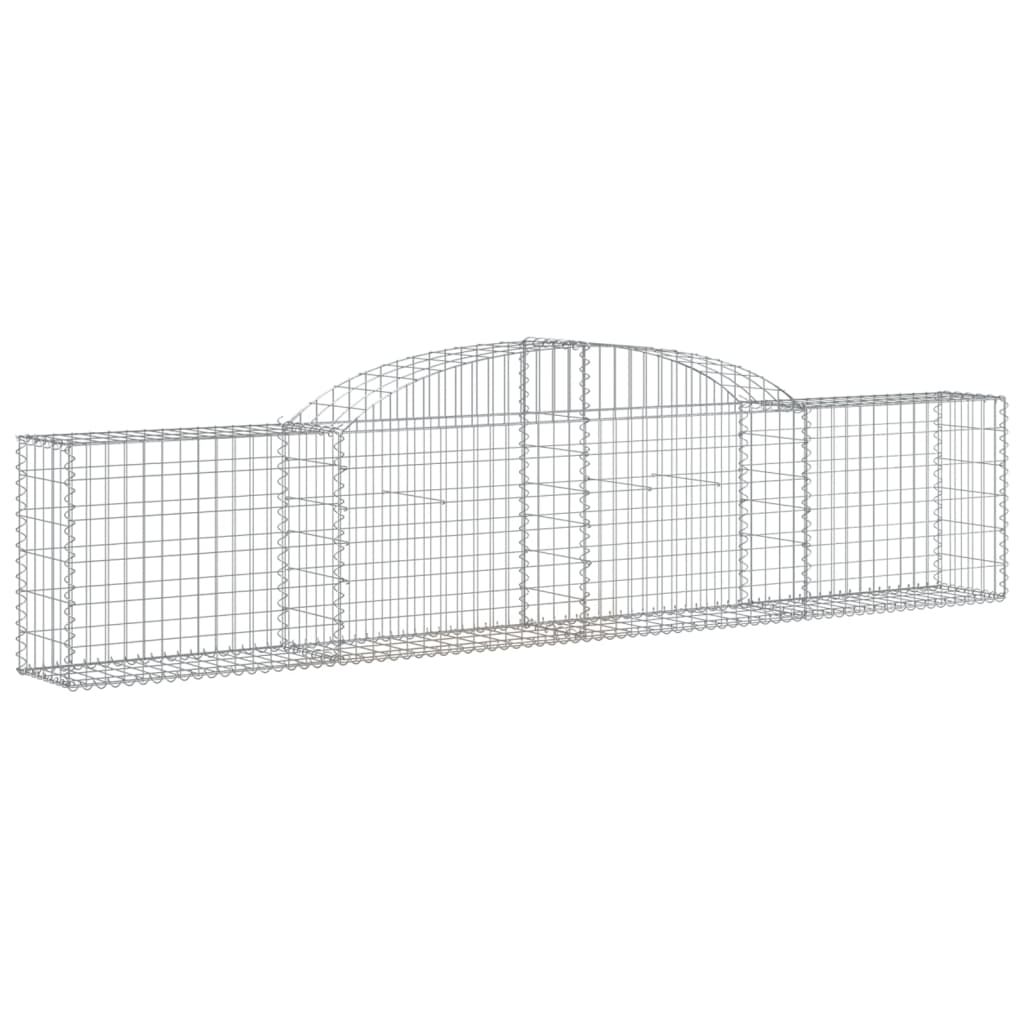 vidaXL Arched Gabion Baskets 8 pcs 118.1"x11.8"x23.6"/31.5" Galvanized Iron-0
