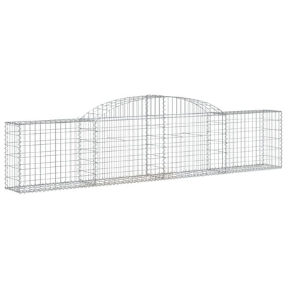 vidaXL Arched Gabion Baskets 8 pcs 118.1"x11.8"x23.6"/31.5" Galvanized Iron-0