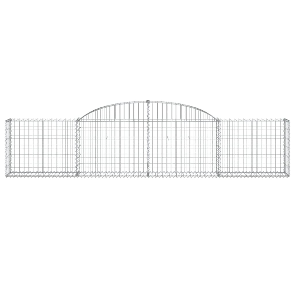 vidaXL Arched Gabion Baskets 8 pcs 118.1"x11.8"x23.6"/31.5" Galvanized Iron-4