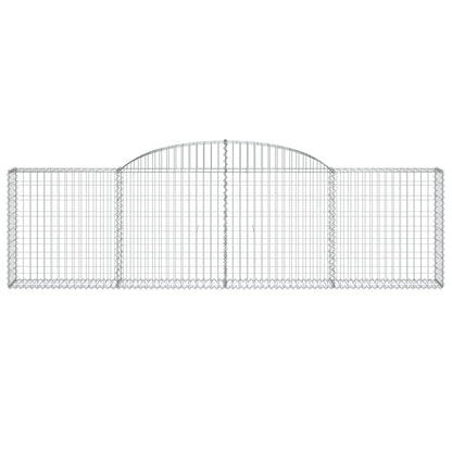 vidaXL Arched Gabion Baskets 5 pcs 118.1"x11.8"x31.5"/39.4" Galvanized Iron-4