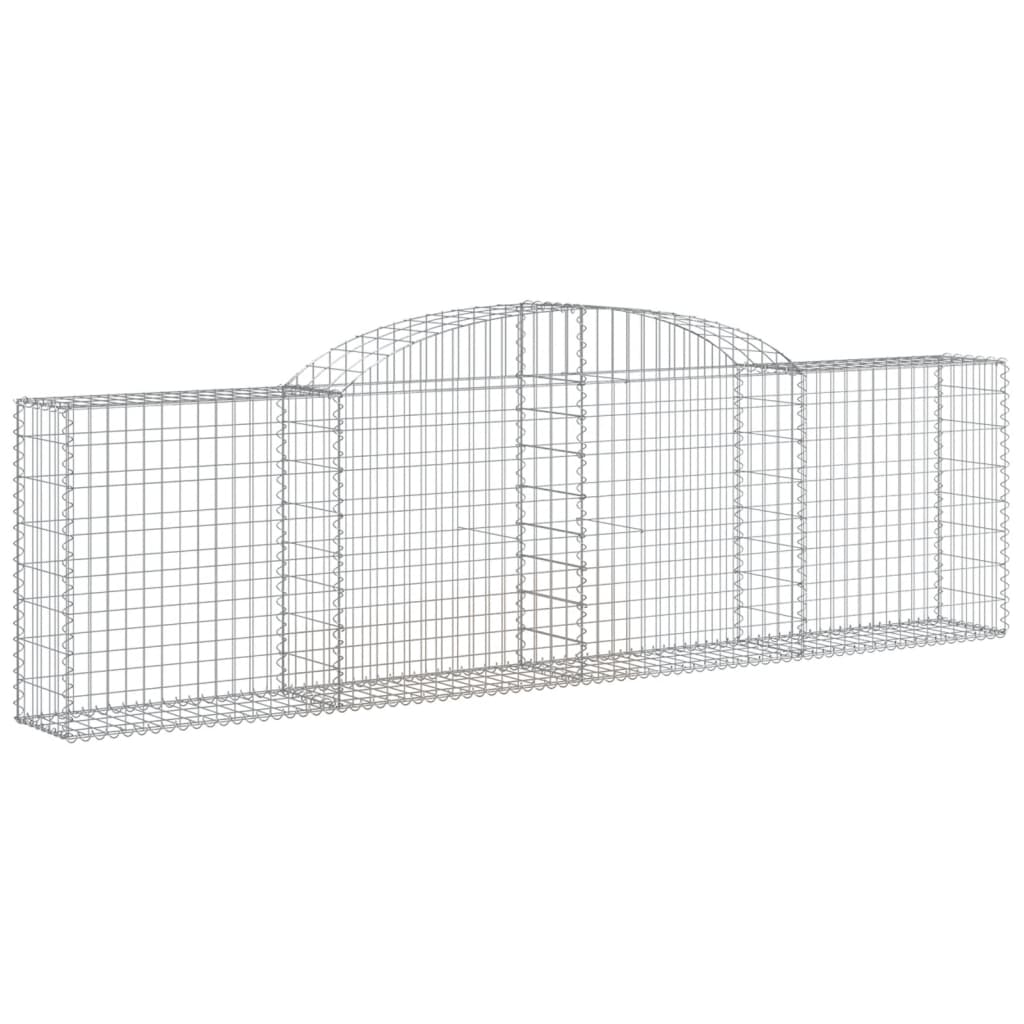 vidaXL Arched Gabion Baskets 9 pcs 118.1"x11.8"x31.5"/39.4" Galvanized Iron-0