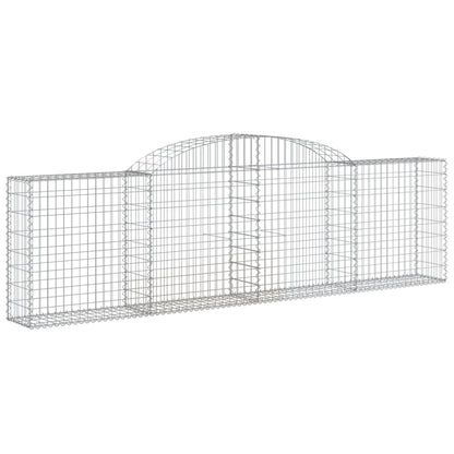 vidaXL Arched Gabion Baskets 9 pcs 118.1"x11.8"x31.5"/39.4" Galvanized Iron-0