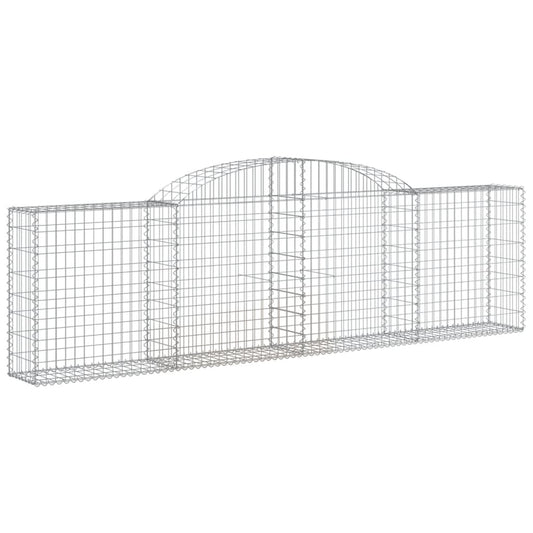 vidaXL Arched Gabion Baskets 9 pcs 118.1"x11.8"x31.5"/39.4" Galvanized Iron-0