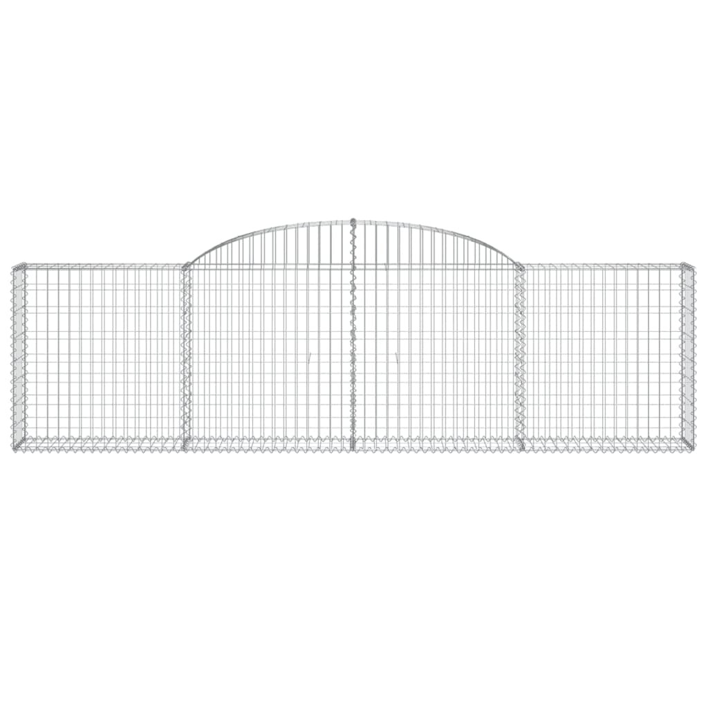 vidaXL Arched Gabion Baskets 9 pcs 118.1"x11.8"x31.5"/39.4" Galvanized Iron-4