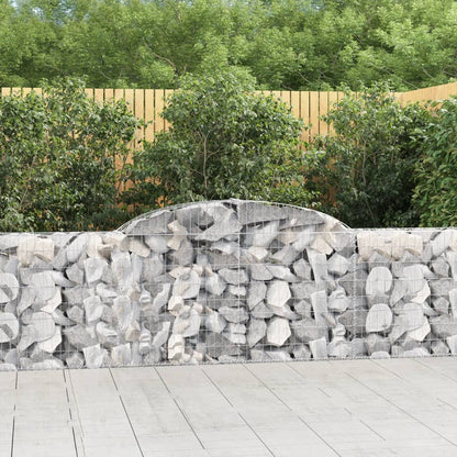 vidaXL Arched Gabion Baskets 9 pcs 118.1"x11.8"x31.5"/39.4" Galvanized Iron-2