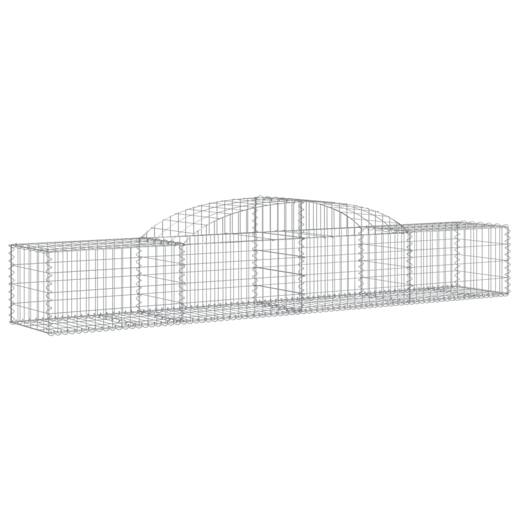 vidaXL Arched Gabion Baskets 8 pcs 118.1"x19.7"x15.7"/23.6" Galvanized Iron-0
