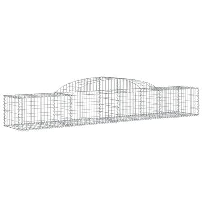 vidaXL Arched Gabion Baskets 8 pcs 118.1"x19.7"x15.7"/23.6" Galvanized Iron-0