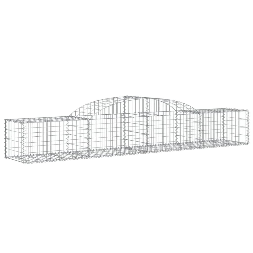 vidaXL Arched Gabion Baskets 9 pcs 118.1"x19.7"x15.7"/23.6" Galvanized Iron-0