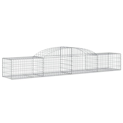 vidaXL Arched Gabion Baskets 9 pcs 118.1"x19.7"x15.7"/23.6" Galvanized Iron-0
