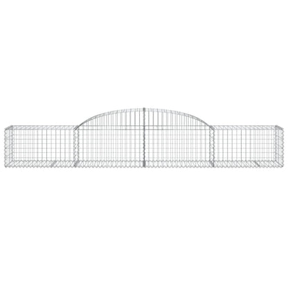 vidaXL Arched Gabion Baskets 9 pcs 118.1"x19.7"x15.7"/23.6" Galvanized Iron-4