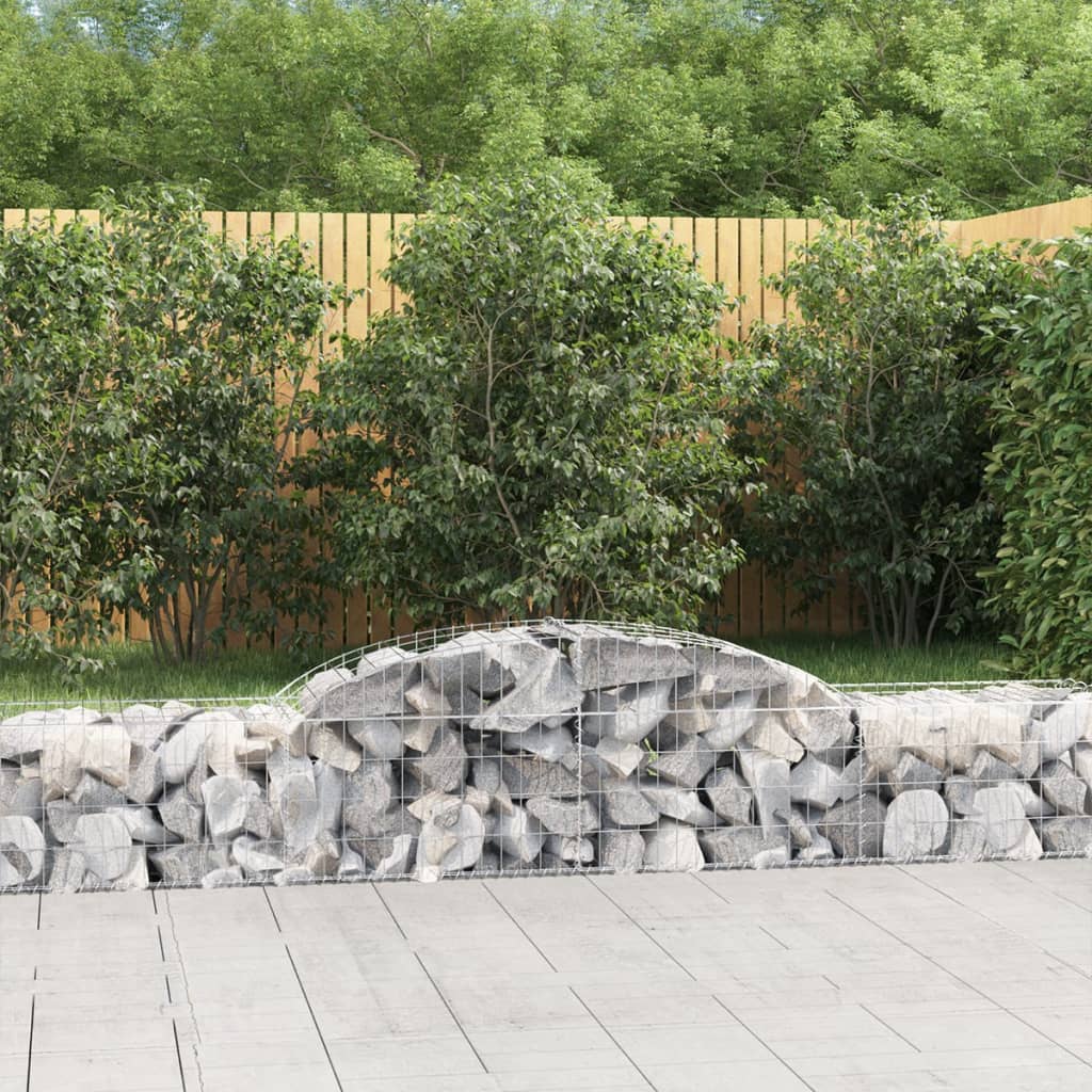 vidaXL Arched Gabion Baskets 9 pcs 118.1"x19.7"x15.7"/23.6" Galvanized Iron-2