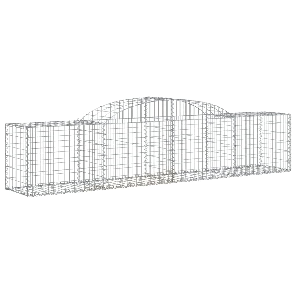 vidaXL Arched Gabion Baskets 7 pcs 118.1"x19.7"x23.6"/31.5" Galvanized Iron-0