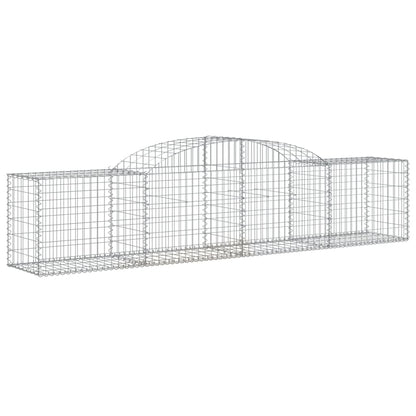 vidaXL Arched Gabion Baskets 7 pcs 118.1"x19.7"x23.6"/31.5" Galvanized Iron-0