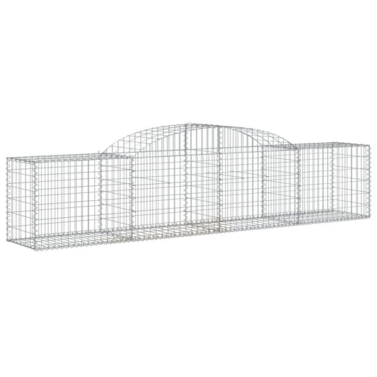 vidaXL Arched Gabion Baskets 7 pcs 118.1"x19.7"x23.6"/31.5" Galvanized Iron-0