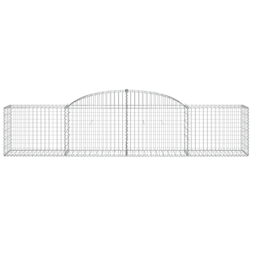 vidaXL Arched Gabion Baskets 7 pcs 118.1"x19.7"x23.6"/31.5" Galvanized Iron-4