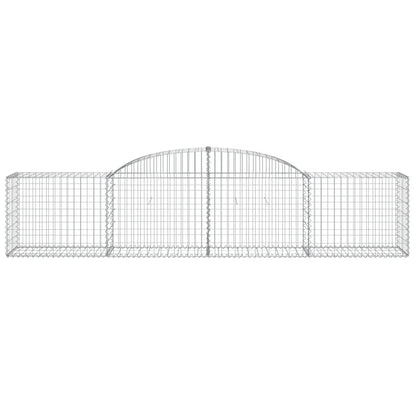 vidaXL Arched Gabion Baskets 7 pcs 118.1"x19.7"x23.6"/31.5" Galvanized Iron-4