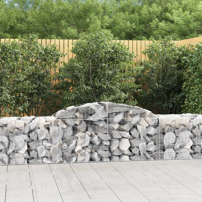 vidaXL Arched Gabion Baskets 7 pcs 118.1"x19.7"x23.6"/31.5" Galvanized Iron-2