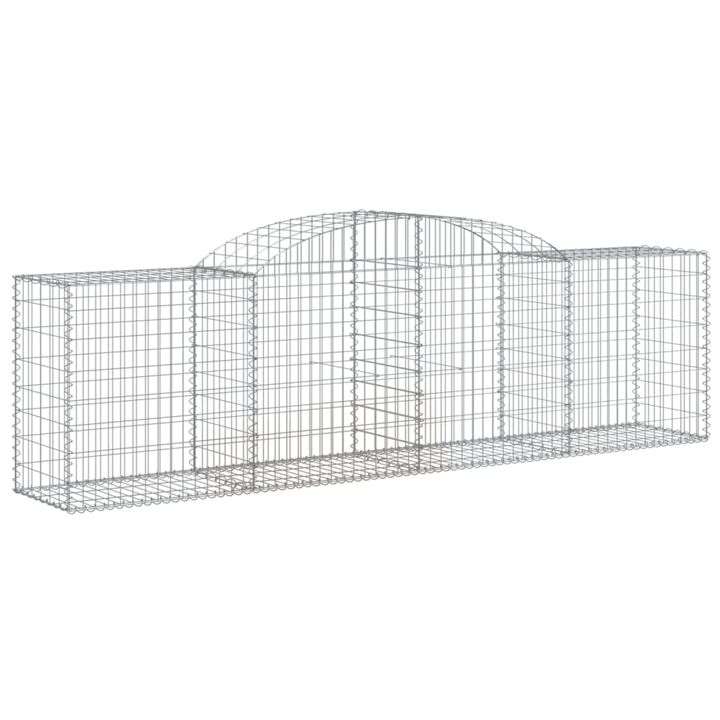 vidaXL Arched Gabion Baskets 9 pcs 118.1"x19.7"x31.5"/39.4" Galvanized Iron-0