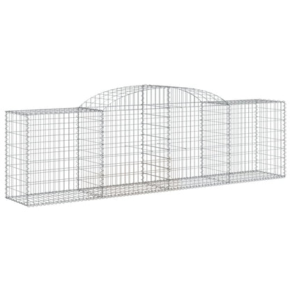 vidaXL Arched Gabion Baskets 9 pcs 118.1"x19.7"x31.5"/39.4" Galvanized Iron-0