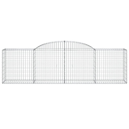 vidaXL Arched Gabion Baskets 9 pcs 118.1"x19.7"x31.5"/39.4" Galvanized Iron-4