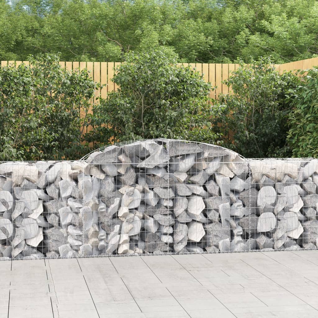 vidaXL Arched Gabion Baskets 9 pcs 118.1"x19.7"x31.5"/39.4" Galvanized Iron-2